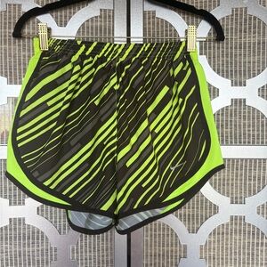 Nike Women's Athletic Shorts in Black and Neon Green